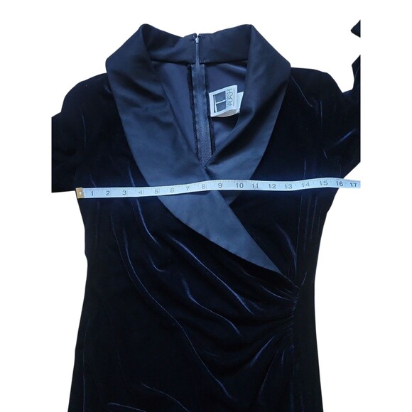 Vintage Tadashi Velvet Formal Dress Womens S Black Wedding Guest Sophisticated - Picture 6 of 9